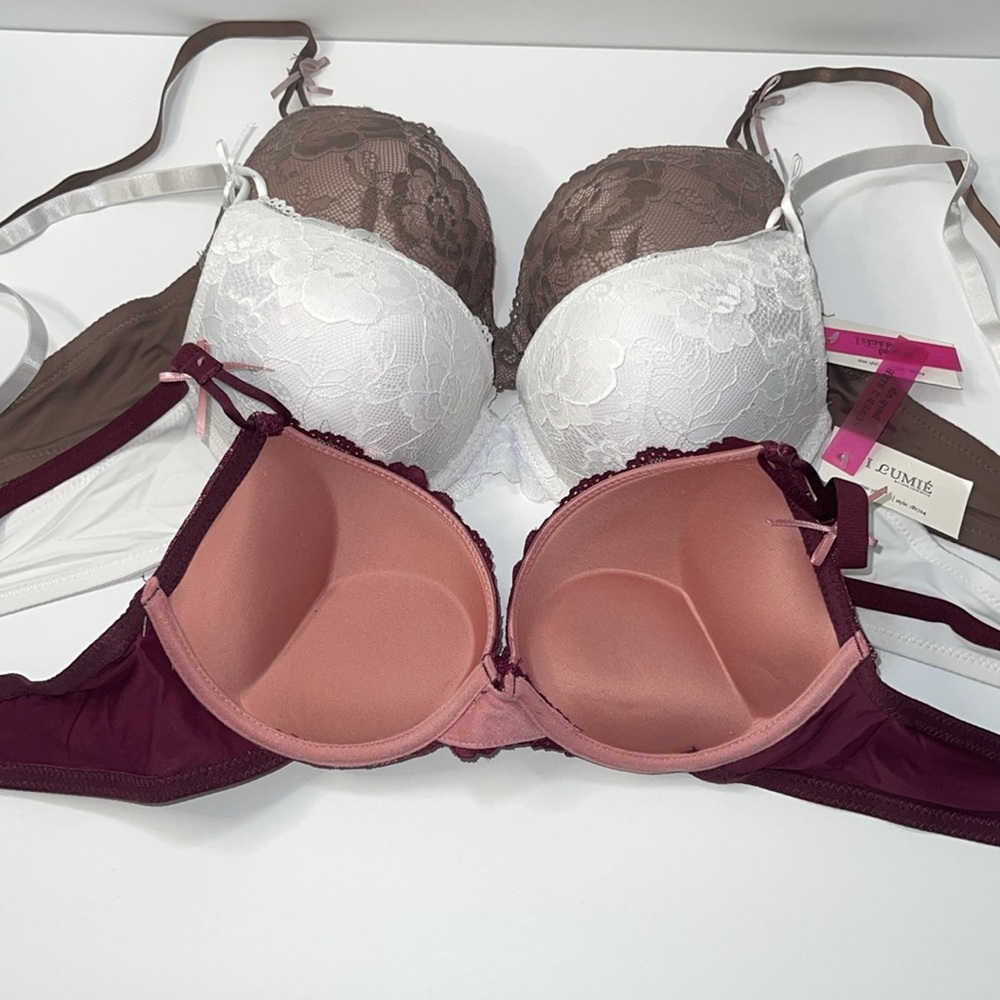 Bundle 3 Pieces Super Push Up Extreme Double Padded Maximum Lift Bra. NWT